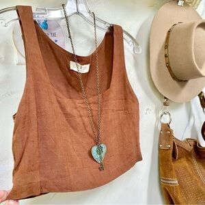 Anthropologie LOST IN LUNAR CELESTE Linen TOP